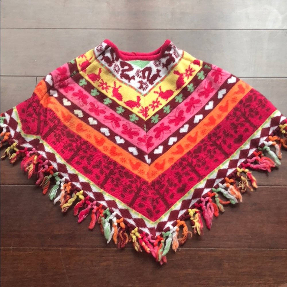 Toddler Girl Fall Poncho Shawl